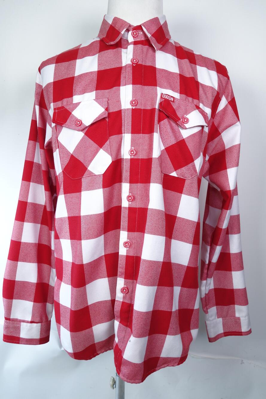 Dixxon Flannel Shirt Mens Large Red White Buffalo Plaid Long Sleeve The Otto